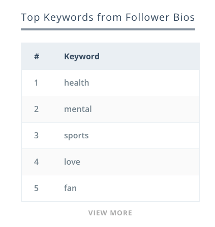 Keyhole - Top Keywords from Follower Bios