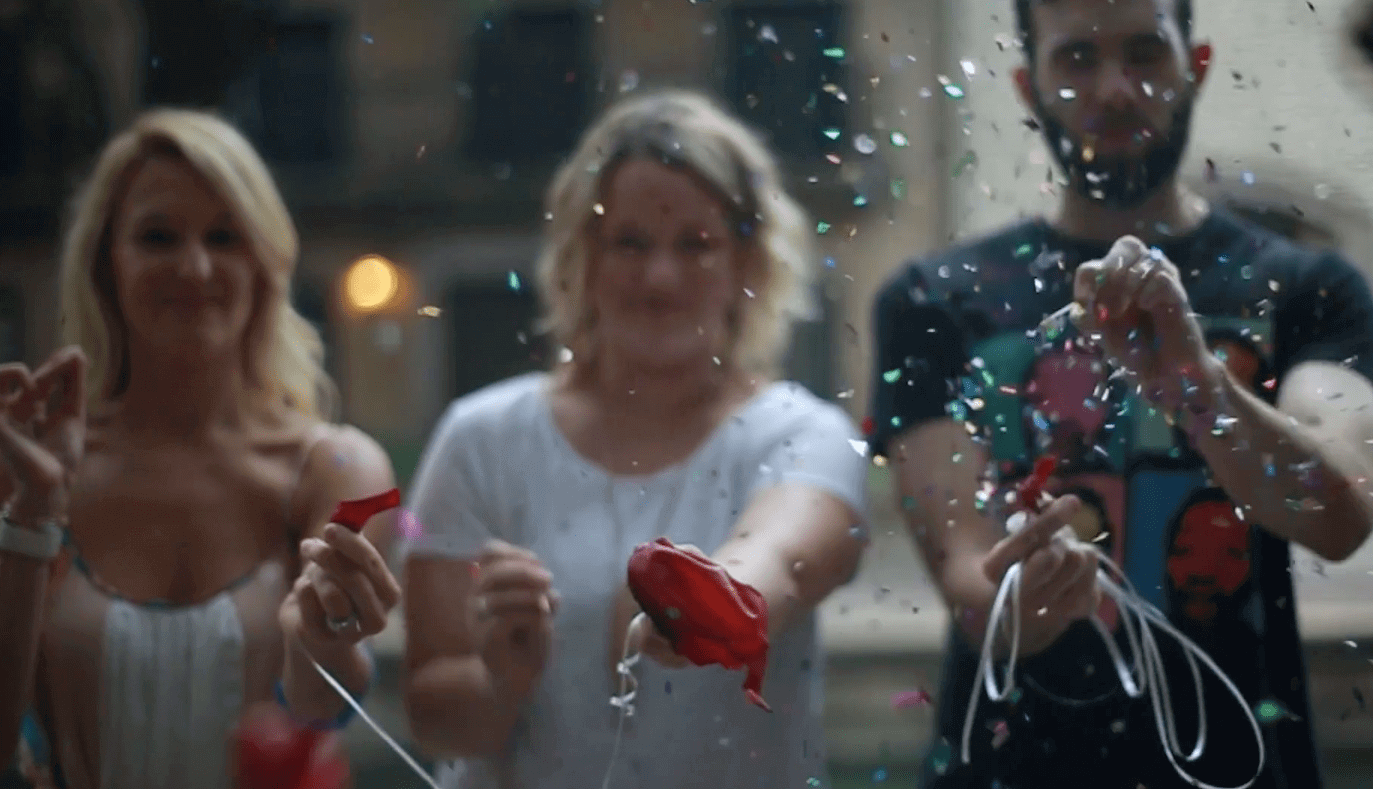 Image of Infinite Agency campaign- 3 People Popping Confetti Balloons